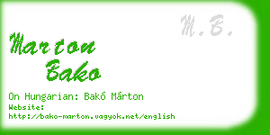 marton bako business card